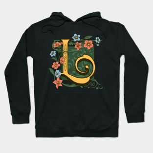 Art Nouveau Letter L, Ornamental Letter L, Art Deco Hoodie